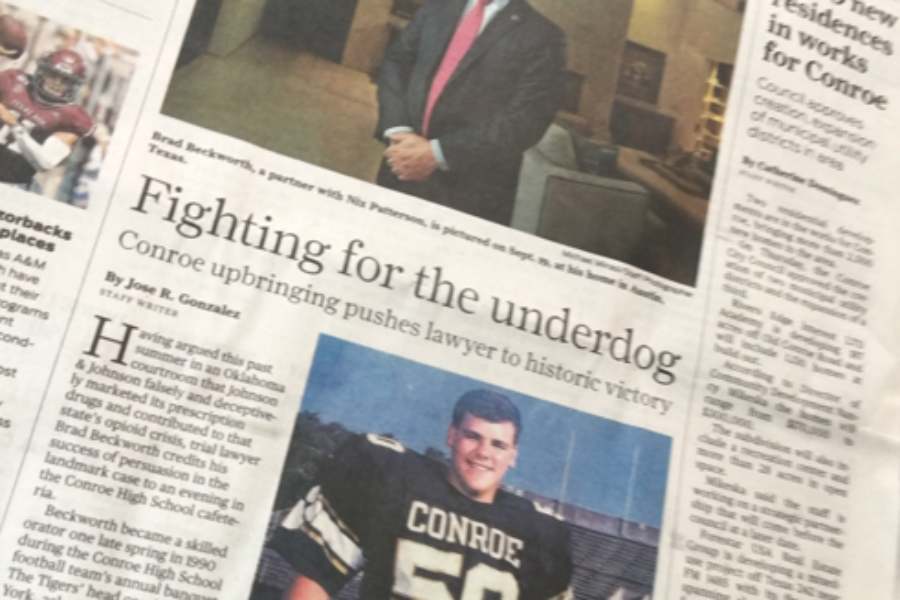 Houston Chronicle:  Fighting For The Underdog:  Upbringing Pushes Lawyer to Historic Victory